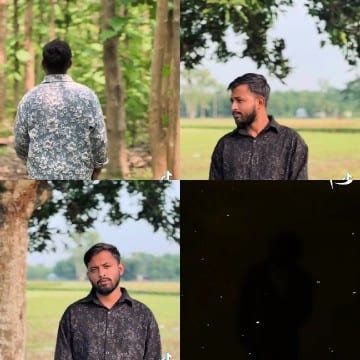 Man in Nature and Patterned Shirt