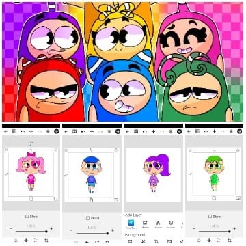 Cartoon Characters and Backgrounds