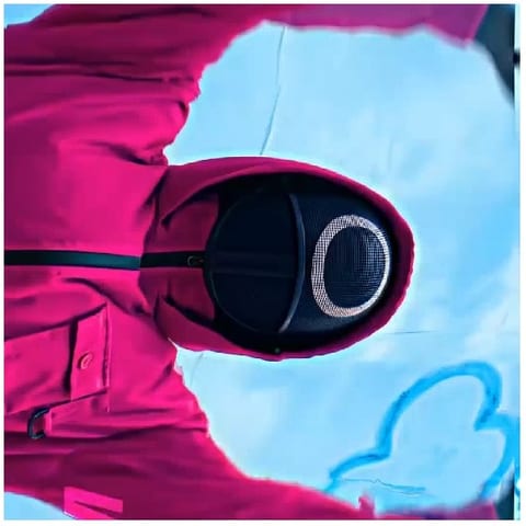 Person in Red Outfit Outdoors
