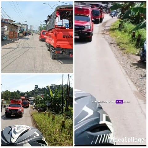 Red Trucks on the Road