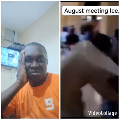 Person with Orange Shirt and TV