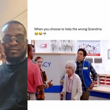 Elderly Woman and Pharmacy Scene