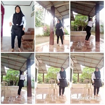 Dancer in Hijab on Outdoor Patio