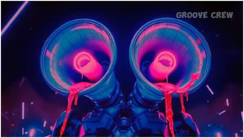 Futuristic Speakers with Neon Lights