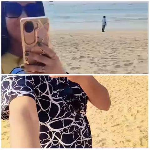 Beach Selfie and Patterned Shirt