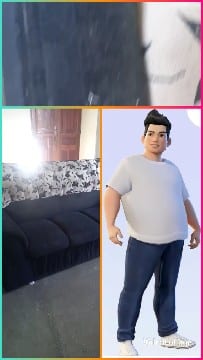 Blurry Close-Up and Cartoon Character