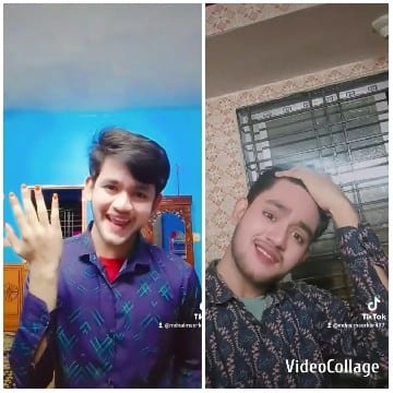 Two Young Men Smiling in Patterns