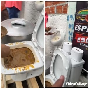 Food Served in Toilet Bowls
