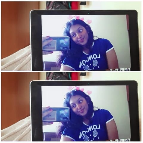 Girl Taking Selfie with Tablet