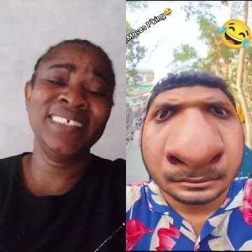 Smiling Person and Comical Altered Face
