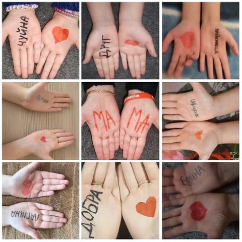 Hands with Hearts and Messages
