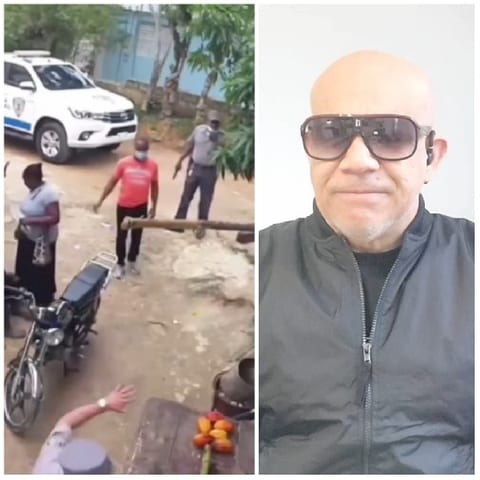 Outdoor Interaction Near Police