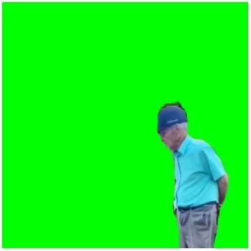 Elderly Person Against Green Background