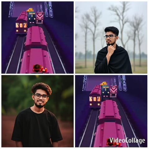 Animated Train Scene with Man