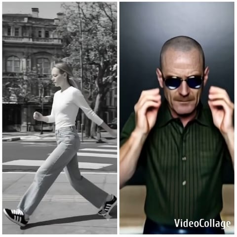 Casual Walk and Posing in Split Screen