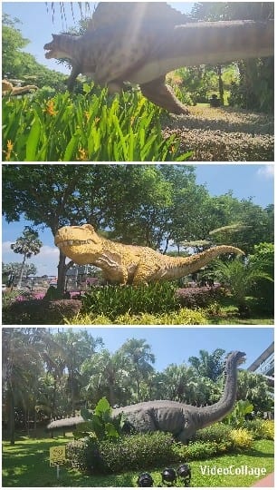 Dinosaur Statues in Outdoor Park