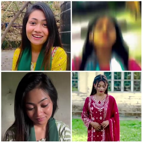 Young Woman in Four Settings