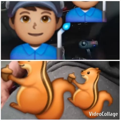 Emoji Person with Tool and Squirrels