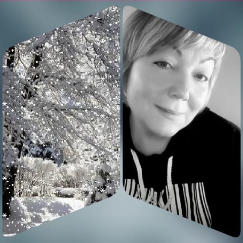 Snowy Landscape and Smiling Portrait