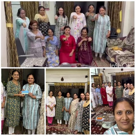 Women in Traditional Attire Indoors