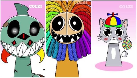 Three Cartoon Characters Together