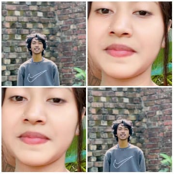 Young Couple Outdoors with Close-Ups