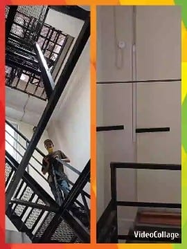 Person on Staircase and Industrial Space