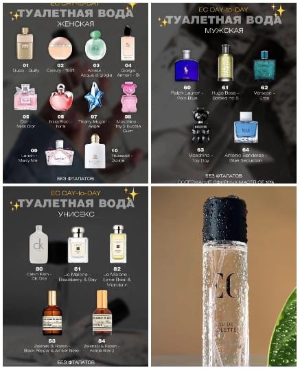 Variety of Perfume Bottles Displayed