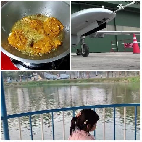 Fried Food, Drone, Water View