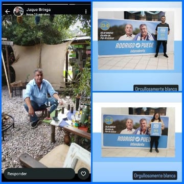 Outdoor Table with Campaign Banner