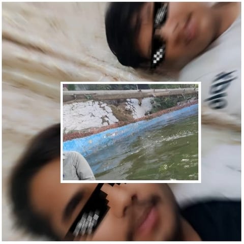 Two People with Pixelated Sunglasses