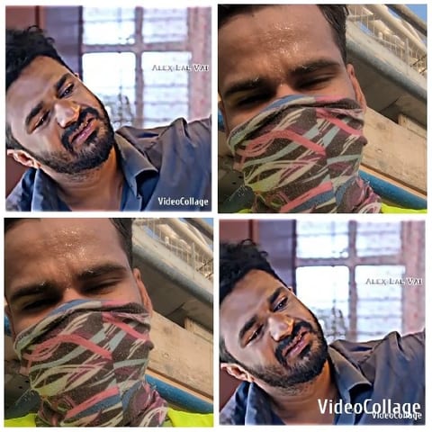 Man Posing with and Without Mask