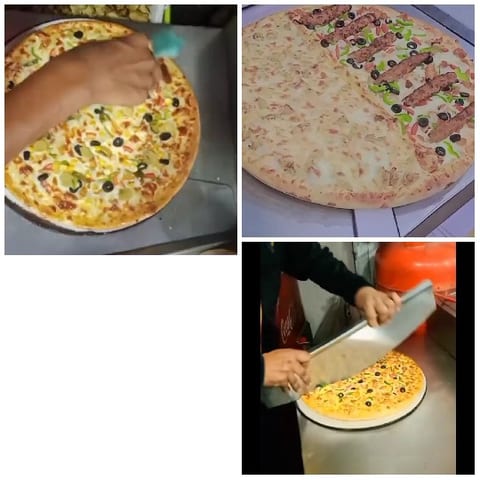 Pizza Preparation Steps in Panels