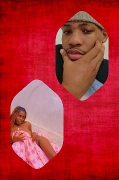 Two People on Red Background