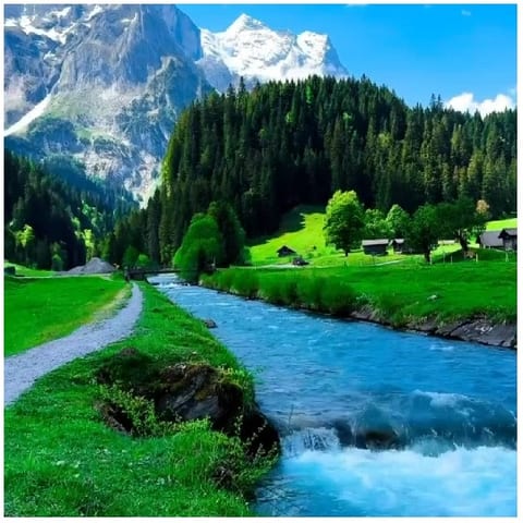 Scenic Mountain Landscape with River