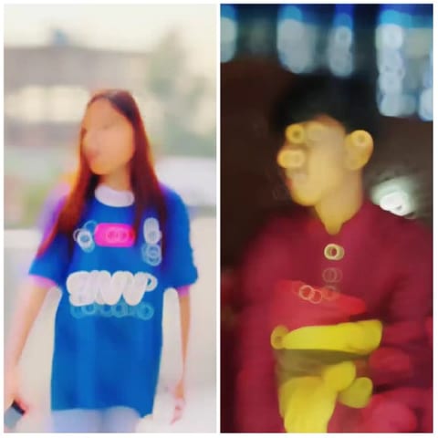 Blurred Faces of Two Individuals