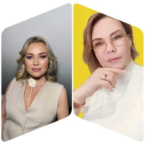 Two Women Portraits Side by Side