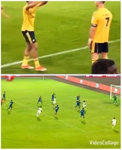 Soccer Players in Action on Field