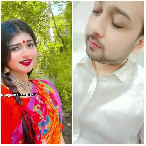 Woman in Traditional Attire and Neutral Man