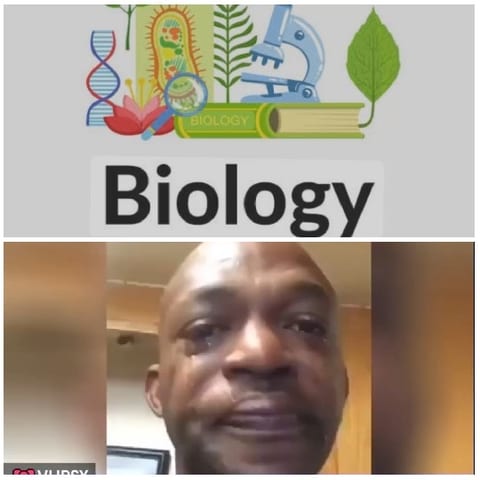 Biology Illustrations and Person Crying