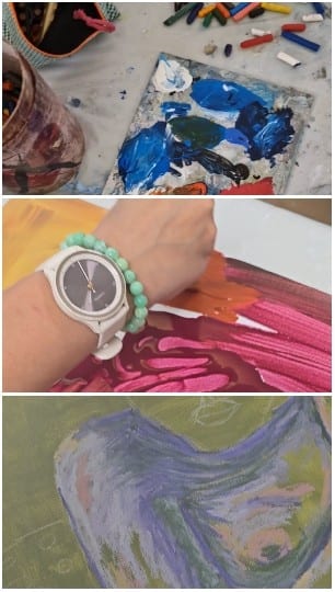 Art Supplies and Colorful Painting