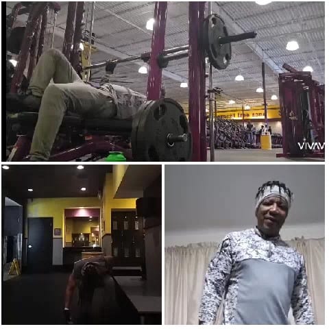 Bench Press in Gym with Exercise Scenes