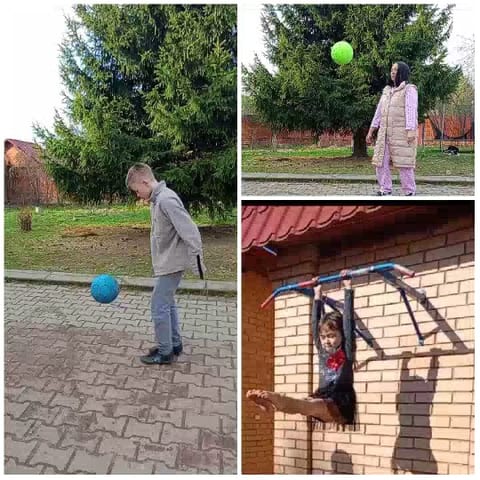 Boy Playing Soccer Outdoors