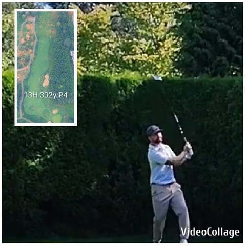 Golf Swing on Grassy Course