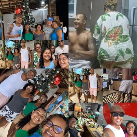 Festive Gathering with Christmas Tree
