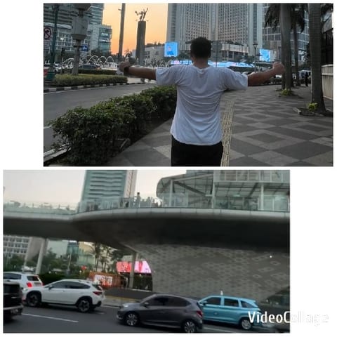 Person with Arms Outstretched Outdoors
