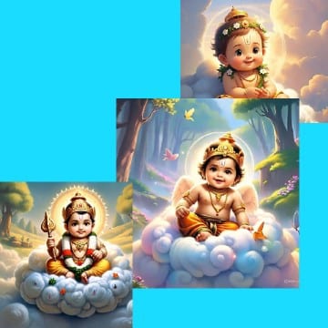 Babies with Divine Attributes Illustrations