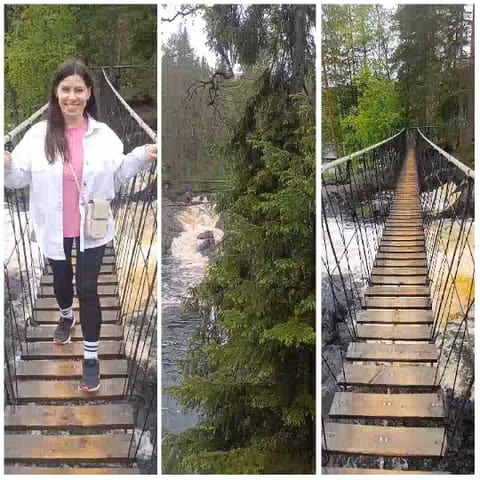 Suspension Bridge Over River Views