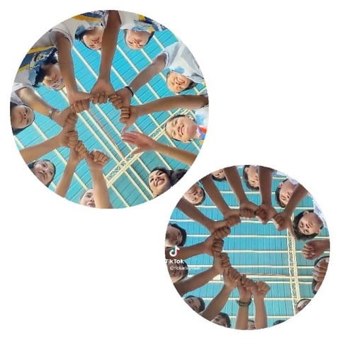 Teamwork Under Blue Canopy
