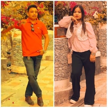 Man and Woman by Stone Wall